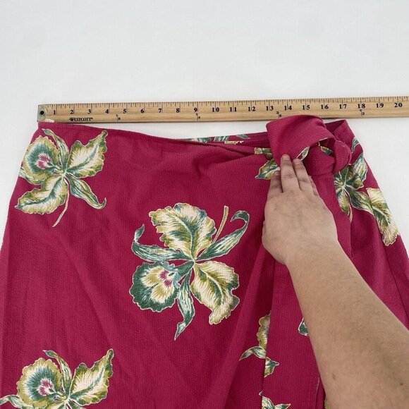 Faherty Size XL Pink Floral Seersucker Wrap Skirt Midi Pacifica Orchid NWT - Picture 8 of 13